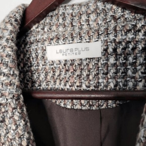 Laura Plus Petite Plaid Tweed Jacket Blazer Size L - Picture 6 of 9